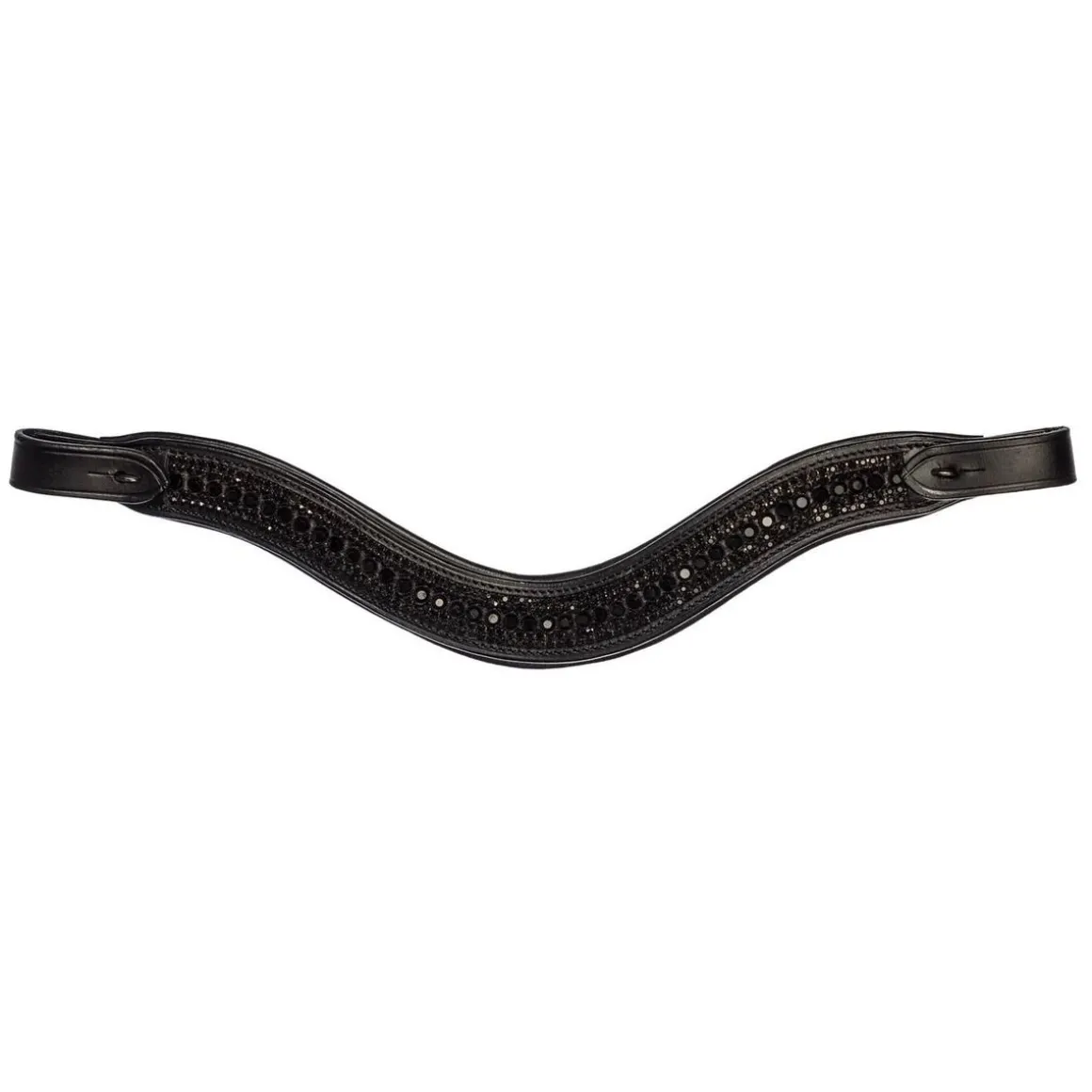 Eques Bølgeformet Pannereim Black Edition med Sorte Krystaller