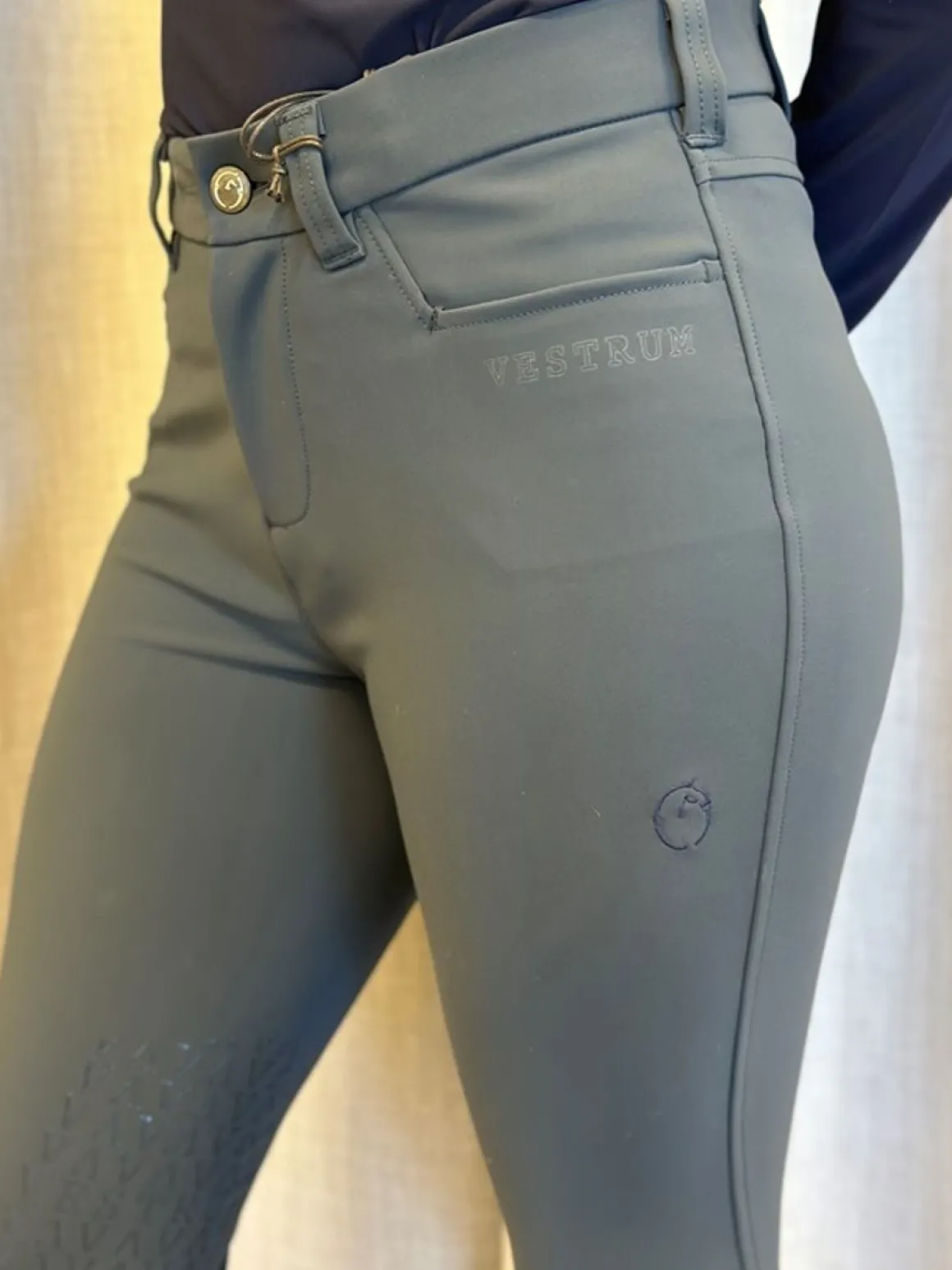 Vestrum Syracuse Ridebukser Kne Grip Dark Grey/Blue Navy